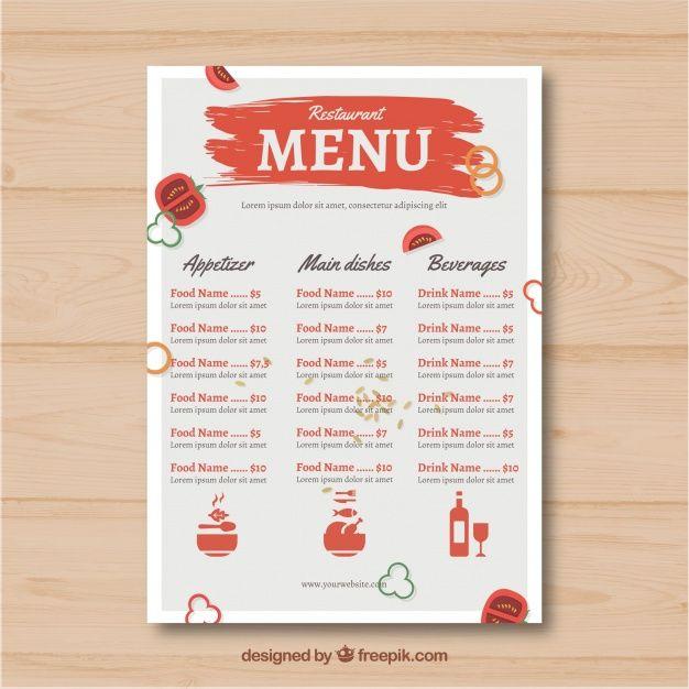 Red White Restaurant Logo - Red and white restaurant menu template Vector | Free Download