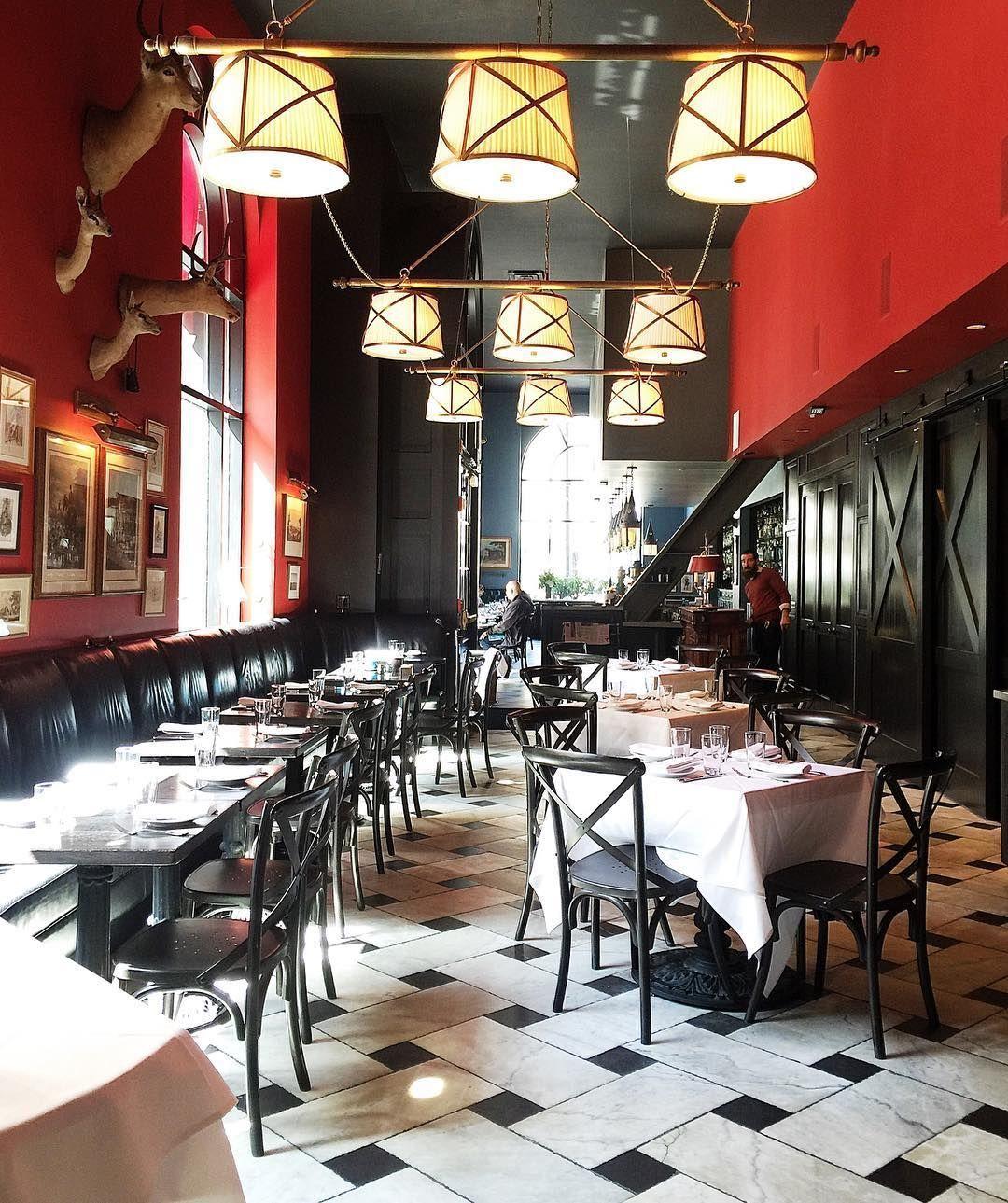 Red White Restaurant Logo - A cute cafe in bold black, white and red decor. Love! | COLOR ...