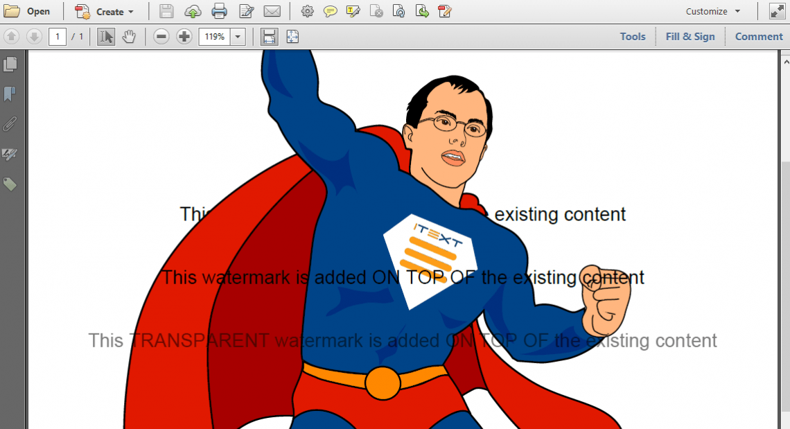 Opaque Superman Logo - How to add a watermark to a page with an opaque image?