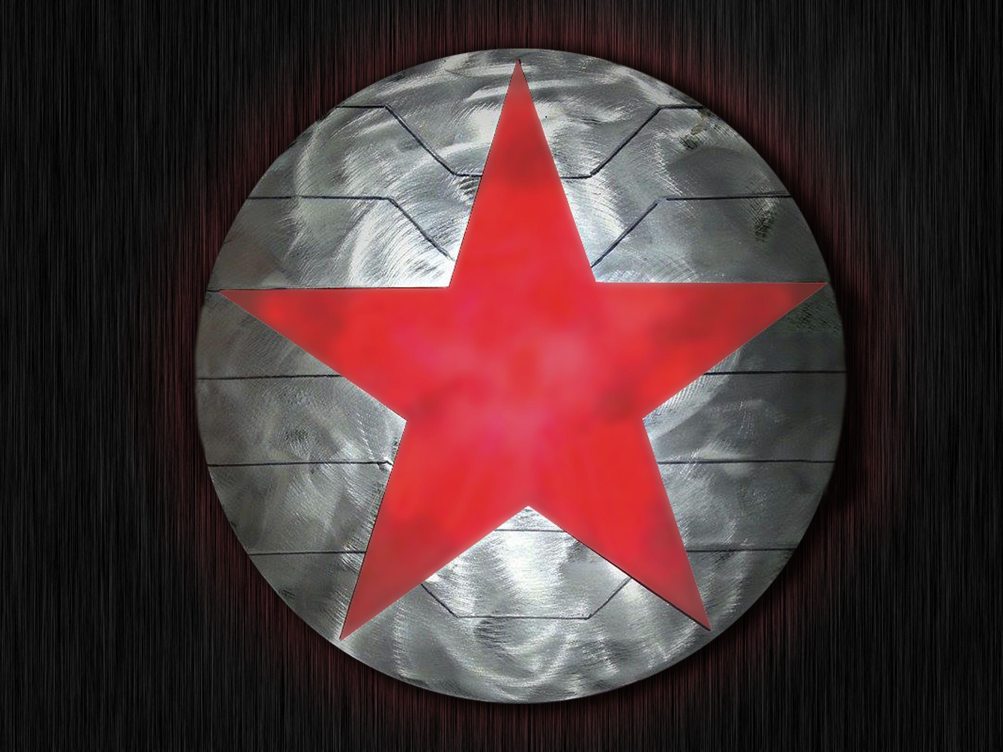 Opaque Superman Logo - Winter Soldier/Bucky Barnes shield with opaque red star. It looks ...