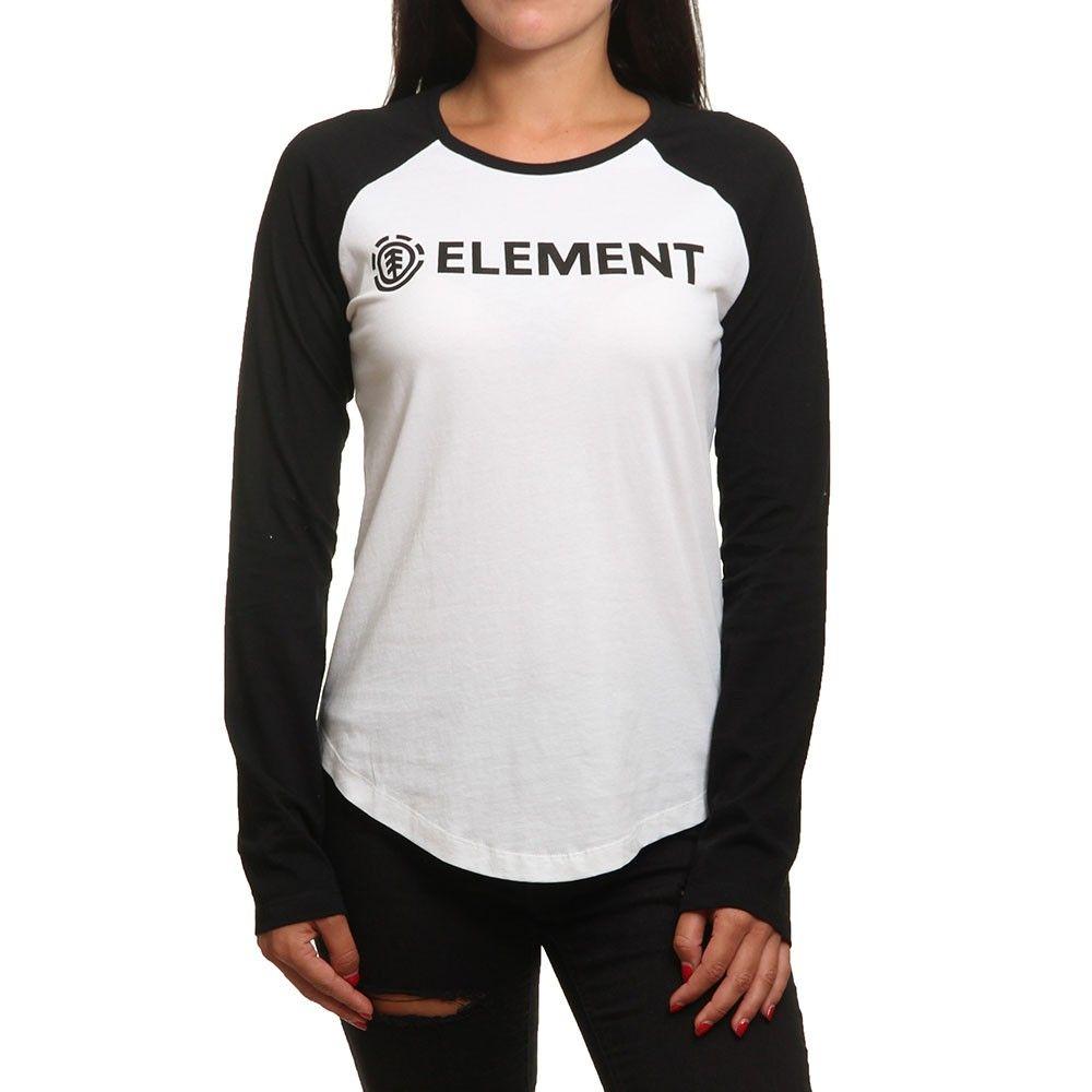 Element Clothing Logo - Element Logo Long Sleeve Top White at Shore.co.uk