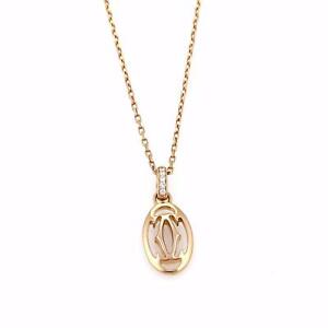 Cartier Logo - Cartier Double C Logo Diamond 18k Rose Gold Pendant & Chain Necklace ...
