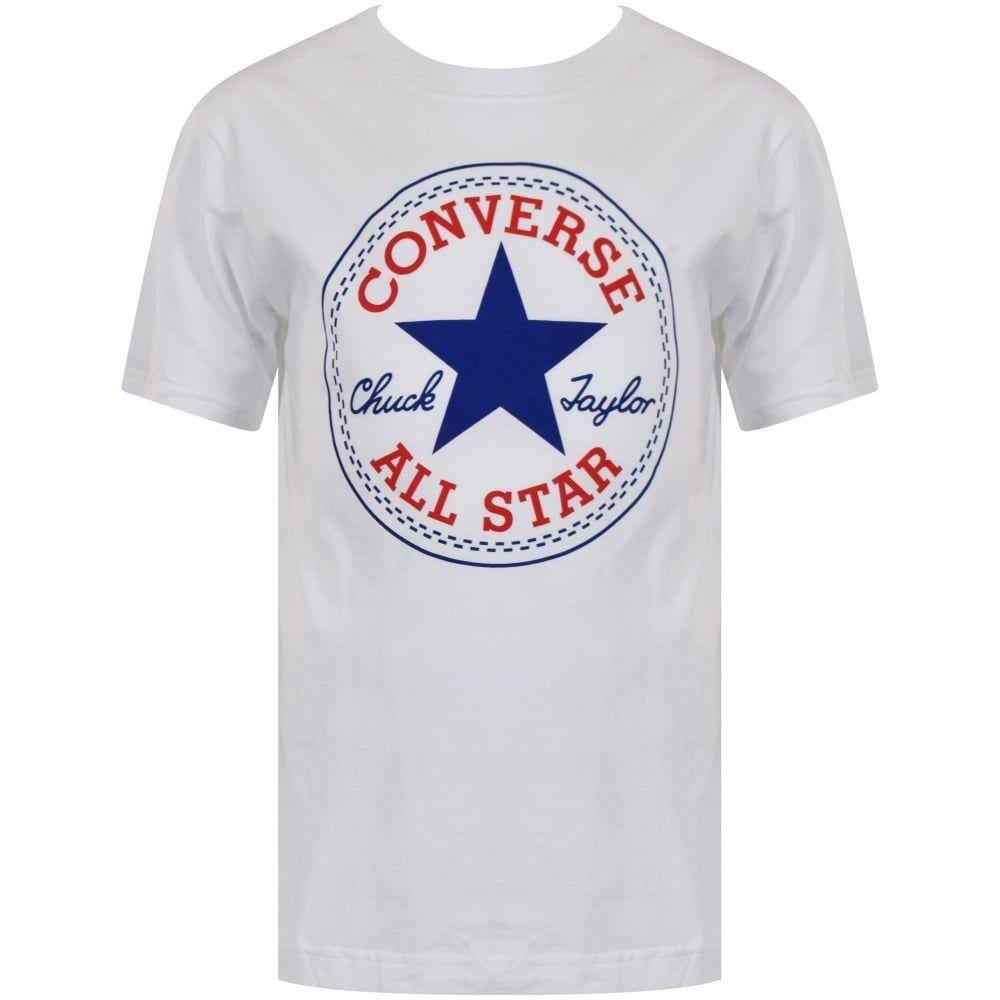 T and Star Logo - CONVERSE JUNIOR Converse Junior White All Star Logo T-Shirt - Junior ...