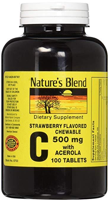 Nature's Blend Logo - Nature's Blend Vitamin C Chewable Acerola, Strawberry