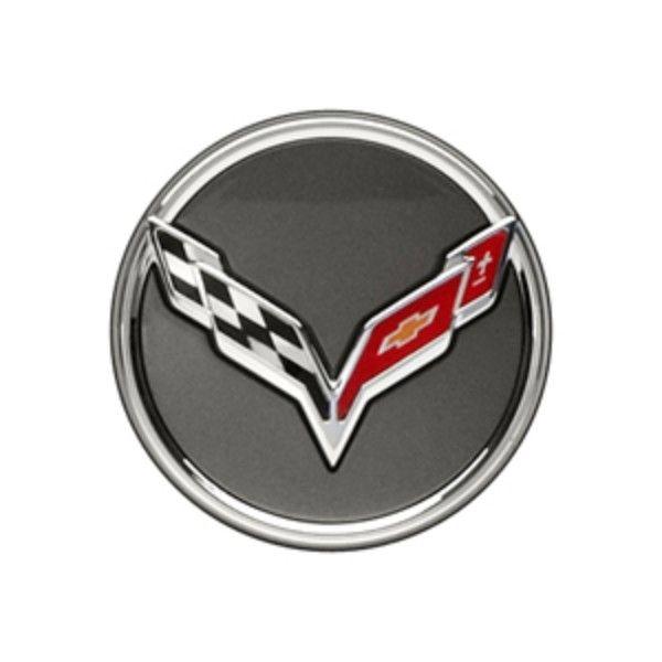 2015 Corvette Logo - 2015 Corvette Center Cap, Crossed-Flag Logo, Argent | 19301415