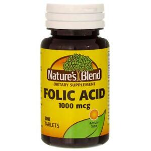 Nature's Blend Logo - Nature's Blend Folic Acid Tablets 1000 Mcg 100 Ct | eBay