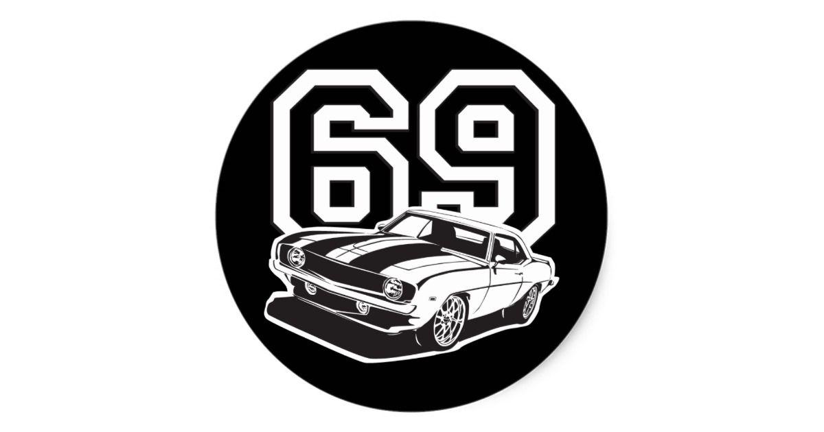 69 Camaro Logo - Camaro Classic Round Sticker