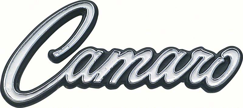 69 Camaro Logo - 7754200 | 1968-69 Camaro Deluxe Door Panel Emblem with Script ...