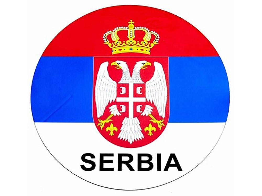 Serbia Soccer Logo - SERBIA COUNTRY FLAG CAR MAGNET CIRCLE SHAPE 6 1/4