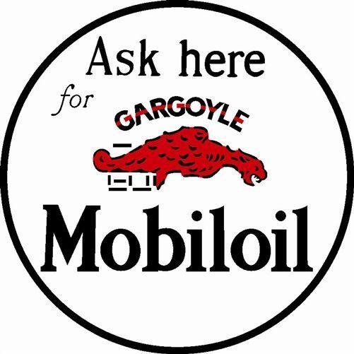 Old Mobil Oil Logo - MOBIL OIL MOBILOIL GAS ASK HERE GARGOYLE Vintage Steel Metal Sign ...