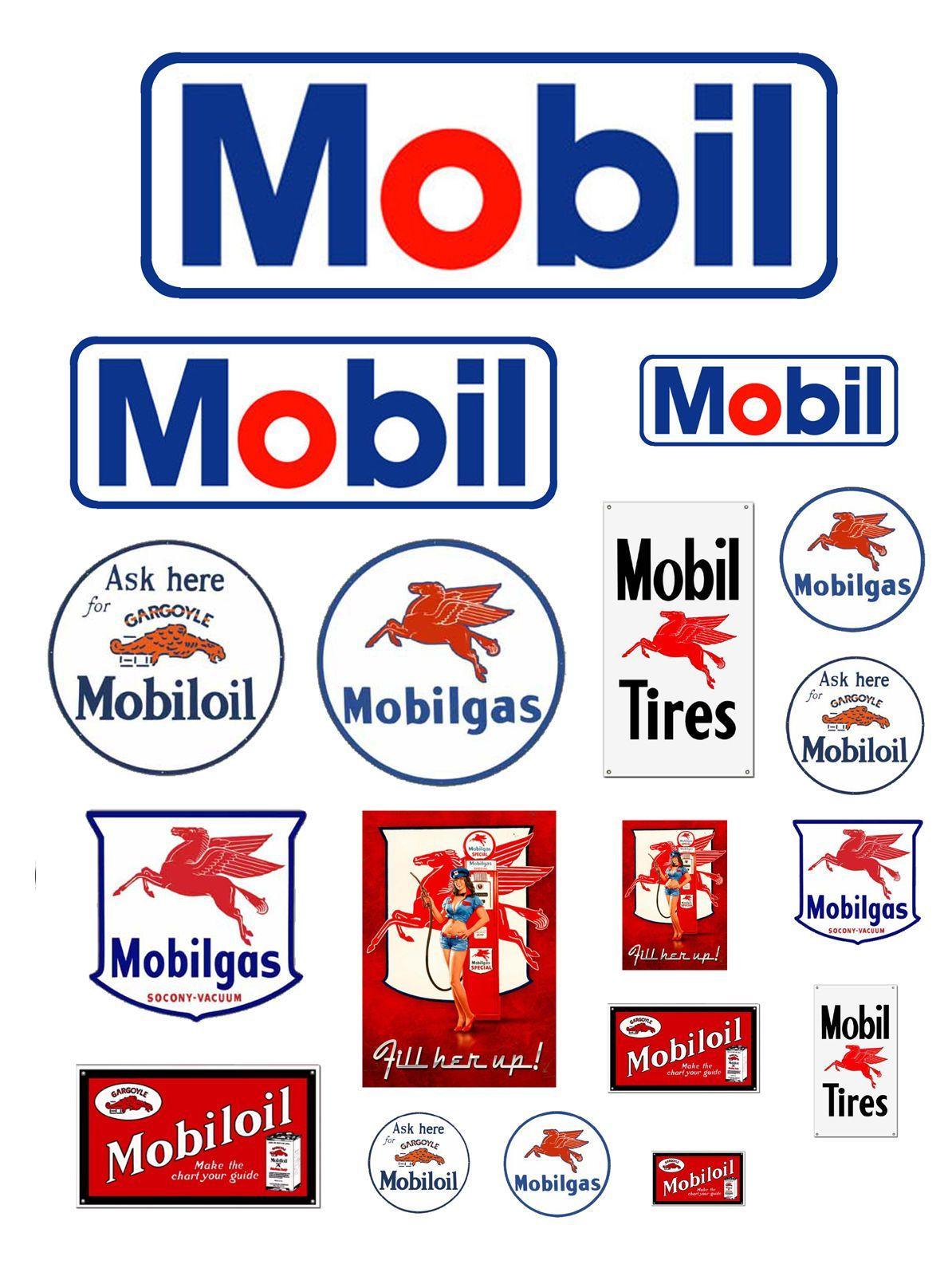 Old Mobil Oil Logo - 1:25 G scale Mobil Oil gas station signs. beautii'zz of wheelss