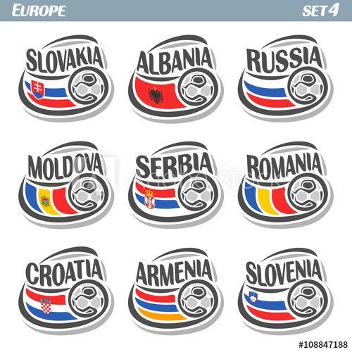 Serbia Soccer Logo - Vector logo for European football, soccer Slovakia, Albania, Russia ...