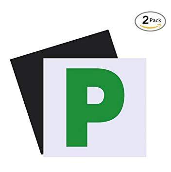 Green P Logo - Emwel Set of 2 Fully Magnetic Green P Plates, New Drivers Learner
