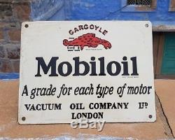 Old Mobil Oil Logo - Rare 1930's Old Antique Vintage Mobil Oil Ad Porcelain Enamel Sign ...