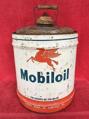 Old Mobil Oil Logo - OLD MOBIL OIL Motor round ice bucket red pegasus logo plastic