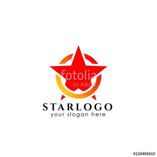 Circle around a Star Logo - star logo design template. star vector icon with circle around