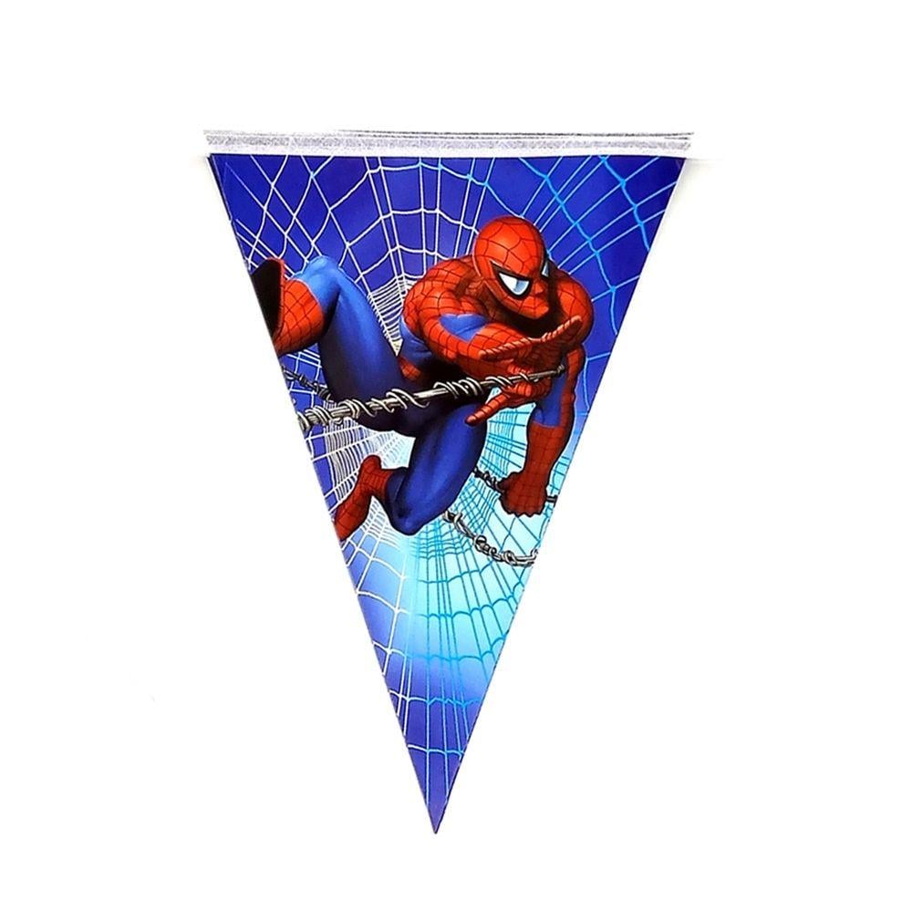 Spiderman Flag Logo - Spider Man Party Flag Banner Bunting Theme Party Flag Decoration ...