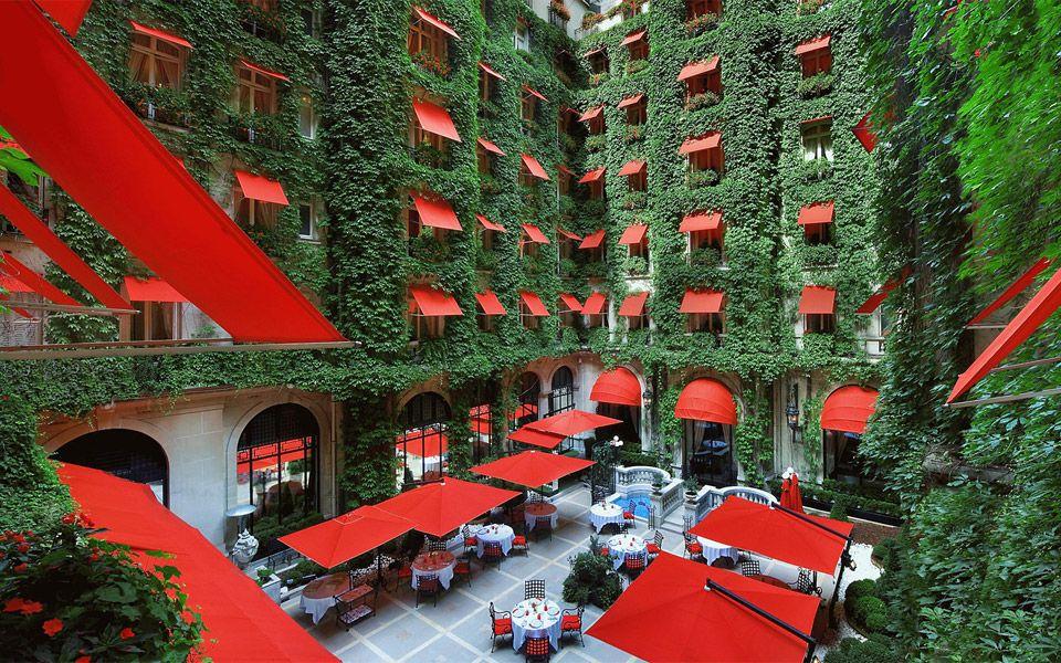 Red and Green Hotel Logo - green hotel plaza athenee, france photo | One Big Photo
