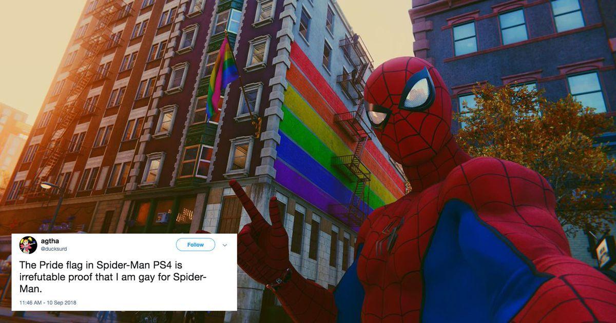 Spiderman Flag Logo - LGBTQ gamers are rejoicing about the pride flags in 'Marvel's Spider ...