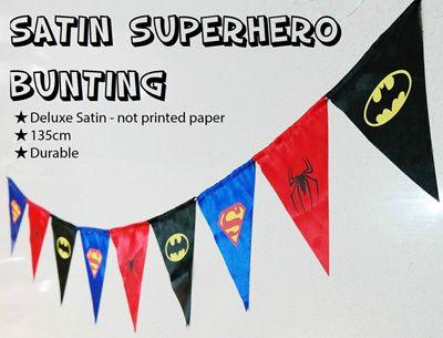 Spiderman Flag Logo - Qoo10 - Superhero Birthday Party Bunting 135cm Decoration Spiderman ...