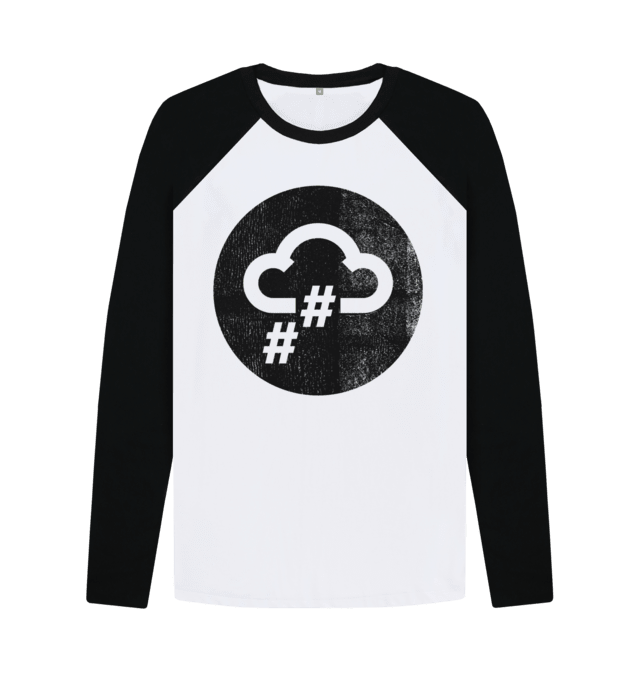 Black and White Round Logo - Round Logo Long Sleeve T Shirt. UK Snow Map Clothing
