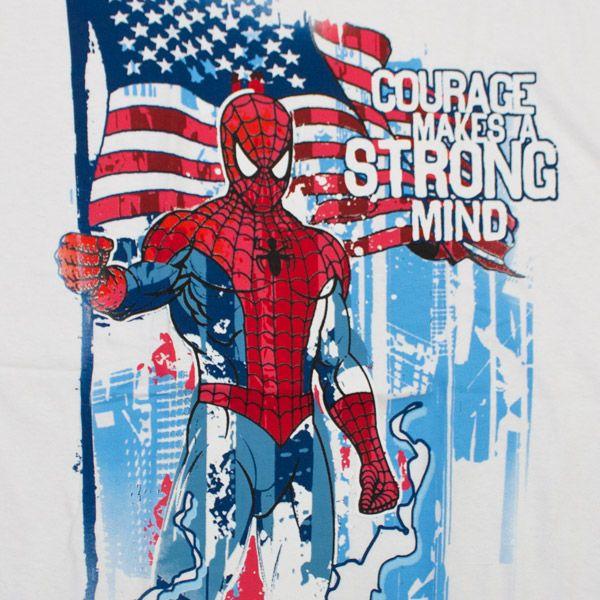 Spiderman Flag Logo - Spiderman Strong-Minded Tee | SuperHeroDen.com