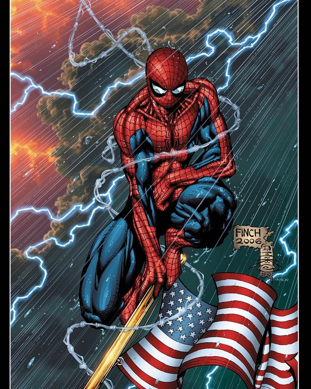 Spiderman Flag Logo - SPIDER-MAN pencils by David Finch inks by Danny Miki colors by ...