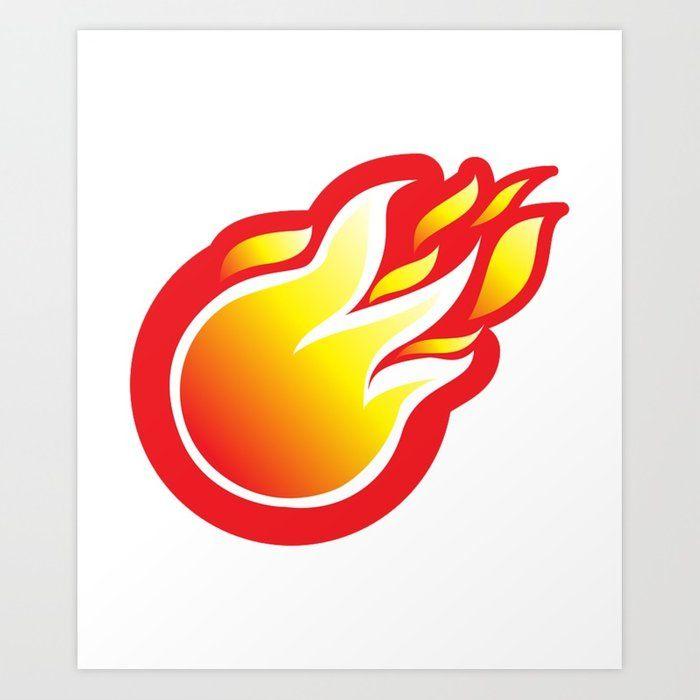 Fireball Logo - Fireball Logo Art Print by azza1070 | Society6