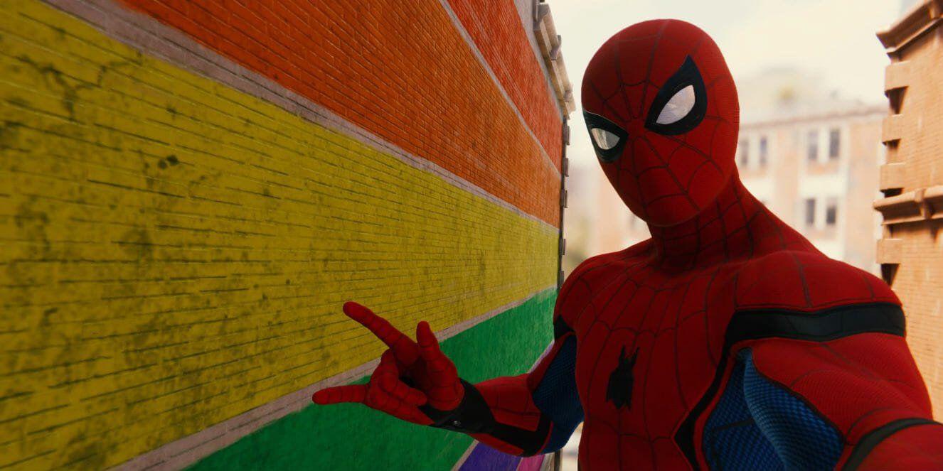 Spiderman Flag Logo - The New Spider-Man Game Is Rife With LGBT Pride flags