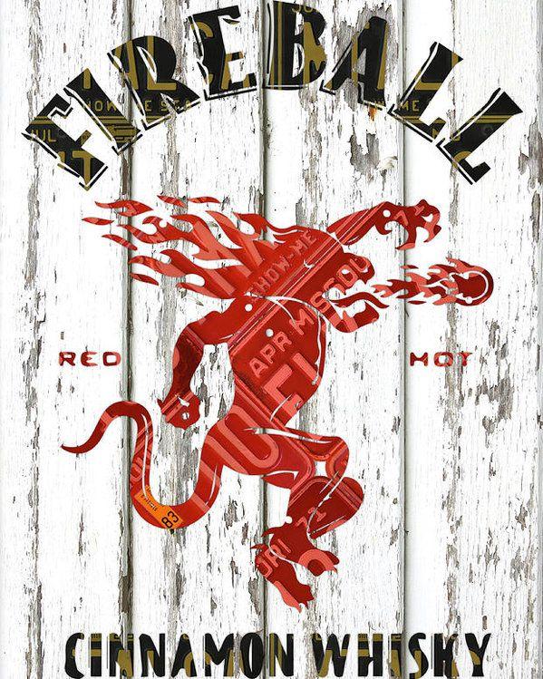 Fireball Logo - Sazerac Fireball Whisky Dragon Logo Missouri License Plate Art ...