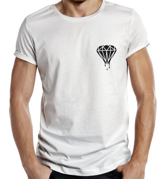 Fresh Diamond Logo - Dripping Diamond Pocket Logo Tshirt Funny Mens Wasted Fresh