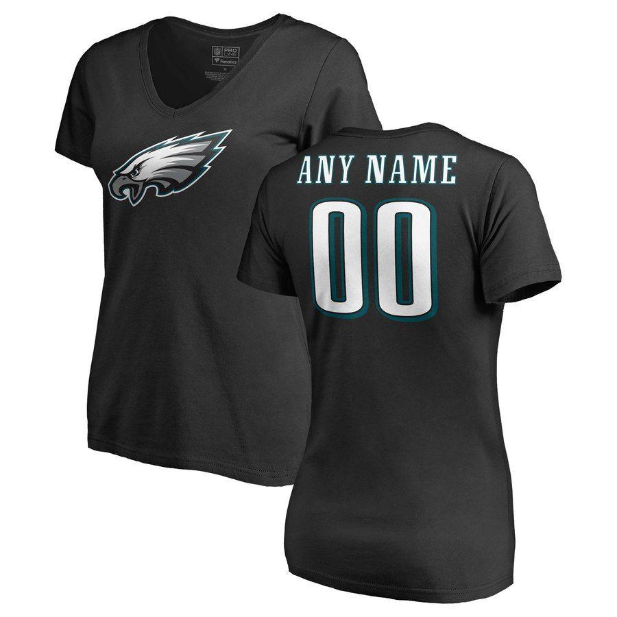 Eagles Name Logo - Women's NFL Pro Line Black Philadelphia Eagles Personalized Name ...