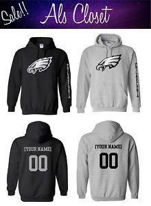 Eagles Name Logo - Philadelphia Eagles Logo Football Pullover Hooded Sweatshirt with ...