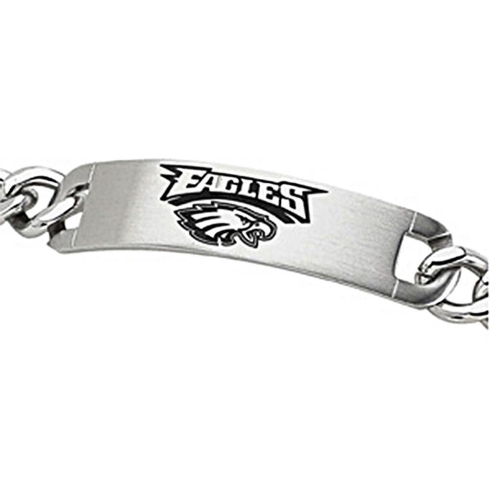 Eagles Name Logo - Stainless Steel Philadelphia Eagles Name Logo ID Bracelet – BodyCandy
