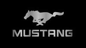 Black Word Logo - New Ford Mustang Word and Logo Black Stainless Steel License Plate ...