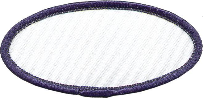 Blank Oval Logo - 2.5inch Oval Purple Border Blank Uniform Embroidered Patch Sew On