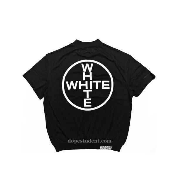 Black and White Round Logo - Off-White Circle Black T-shirt | Dopestudent