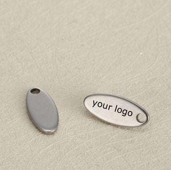 Blank Oval Logo - Personalized Logo Engraved Jewelry Tag Charm Blank Small Custom Oval ...