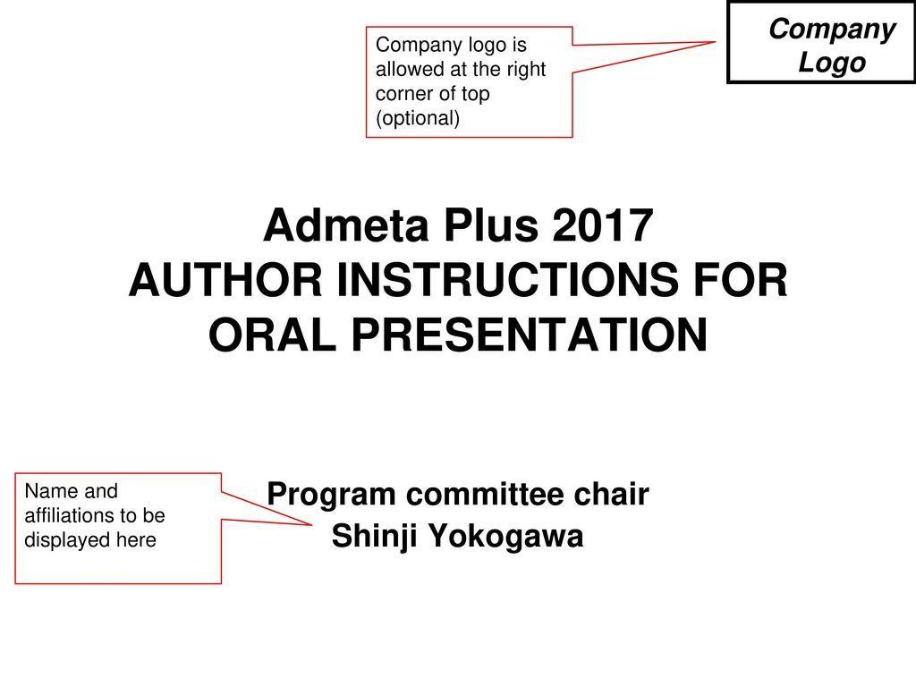 Admeta Logo - Admeta Plus 2017 AUTHOR INSTRUCTIONS FOR ORAL PRESENTATION - ppt ...