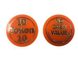 No Cash Logo - Plastic token No Cash Value 10 Token Promotion, arcade, school