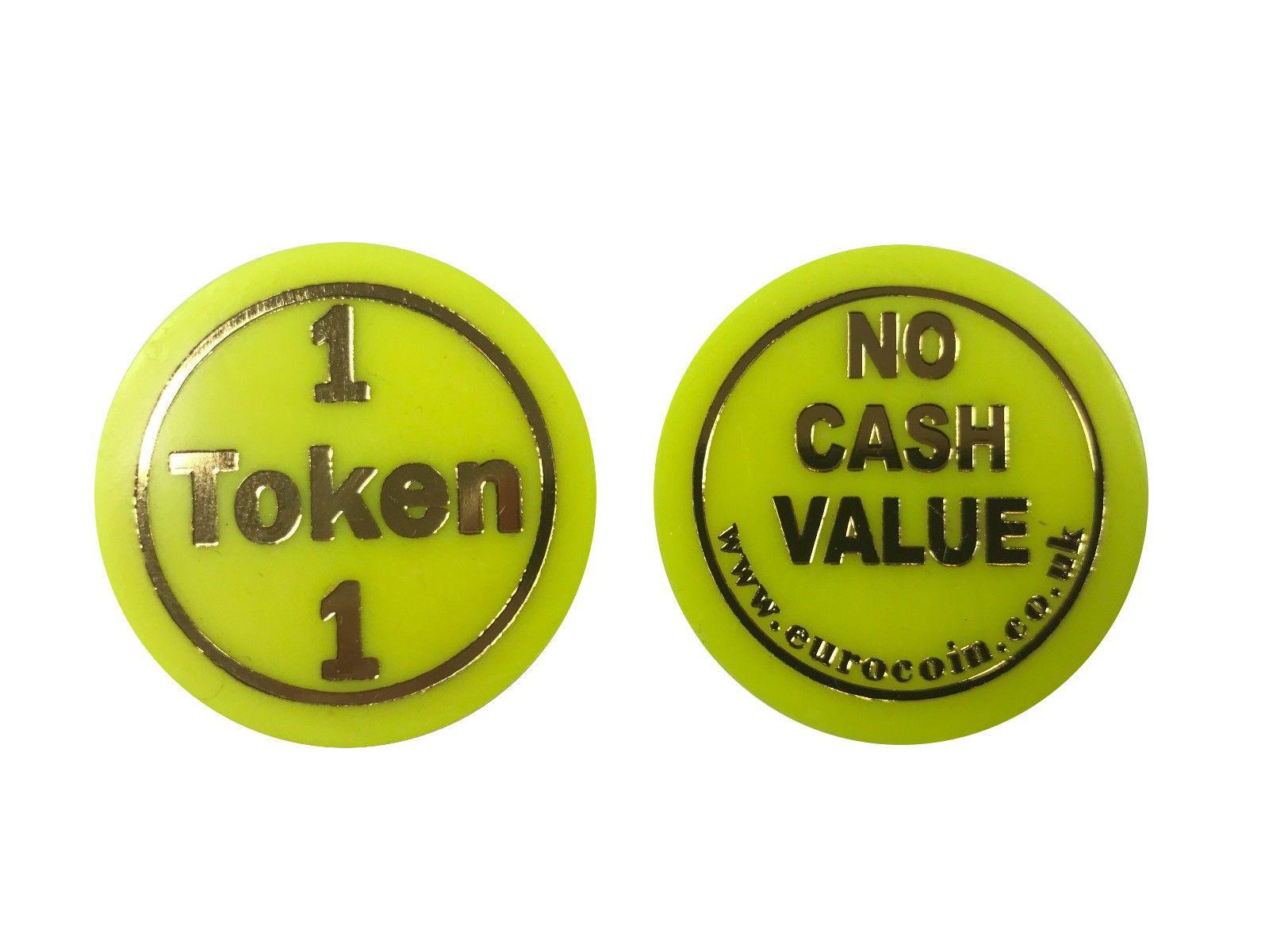 No Cash Logo - Plastic token No Cash Value, 1 Token Promotion, arcade, school ...