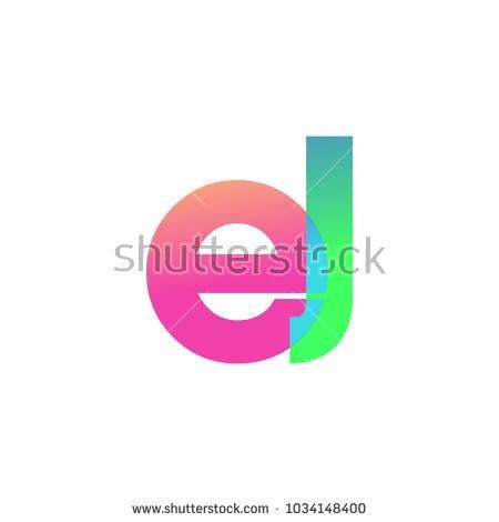 Pink and Blue Logo - Initial Letter EJ Lowercase Logo green, pink and Blue, Modern