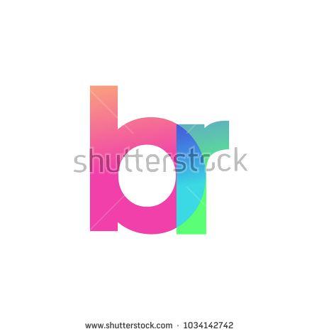 Pink and Blue Logo - Initial Letter BR Lowercase Logo green, pink and Blue, Modern and ...
