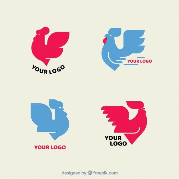 Pink and Blue Logo - Download Vector - Pack of pink and blue logos with chickens ...