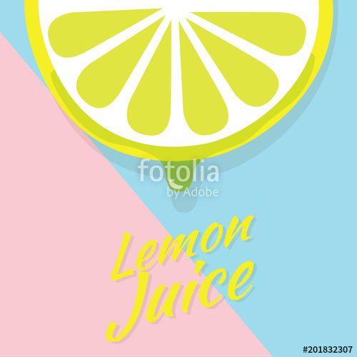 Pink and Blue Logo - piece of half lemon slice, juicy slice of fruit with drops of lemon ...