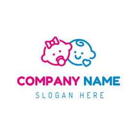 Pink and Blue Logo - Free Baby Logo Designs | DesignEvo Logo Maker