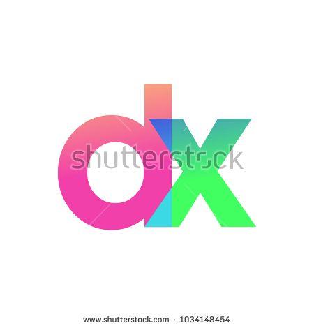 Pink and Blue Logo - Initial Letter DX Lowercase Logo green, pink and Blue, Modern