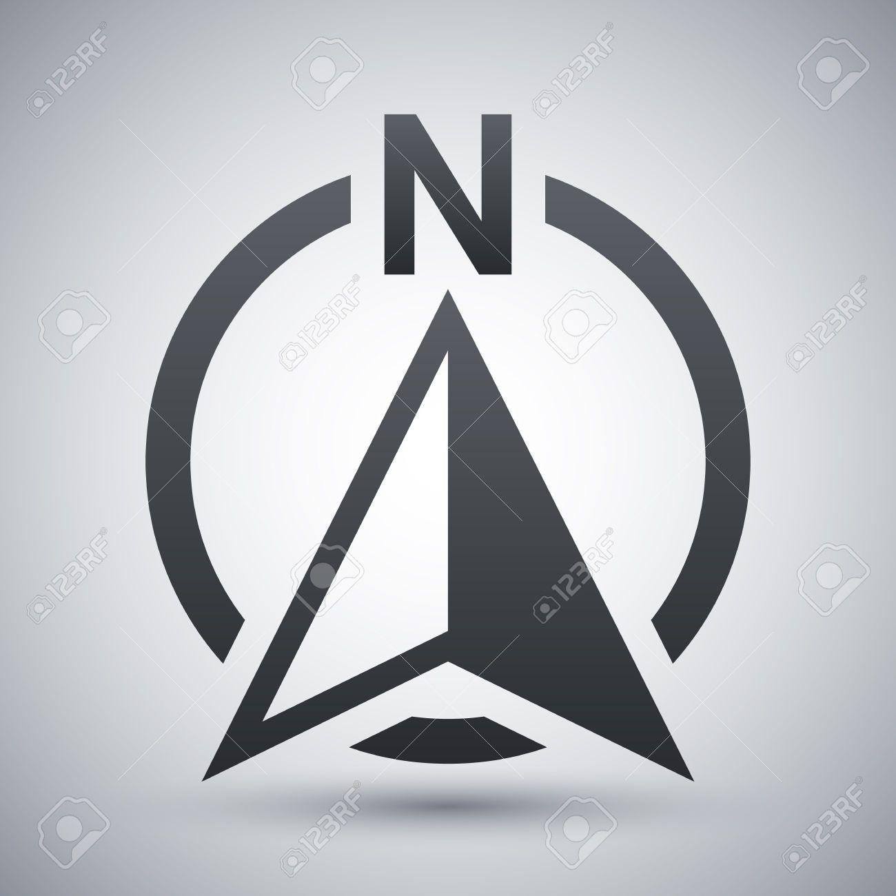 Compass North Logo - North direction compass icon, vector. Website Design. Compass icon