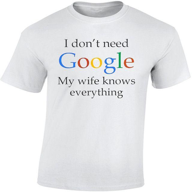 Newest Google Logo - Newest Mans T Shirt Simple Summer Logo Google My Wife Knows