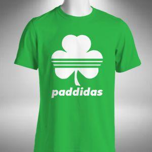 Funny Saint Logo - Paddidas Mens T Shirt Funny Saint Patrick's Day Ireland Clover Leaf